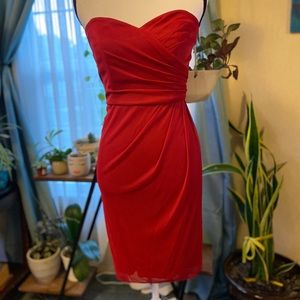 David’s Bridal Red Bridesmaid dress